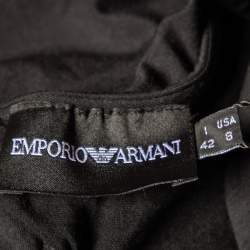 Pre Owned Emporio Armani Black Modal Knit Midi Dress M