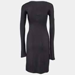 Pre Owned Emporio Armani Black Modal Knit Midi Dress M