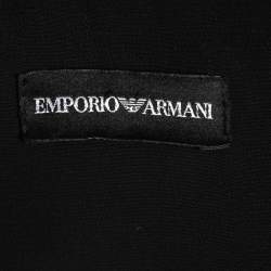 Pre Owned Emporio Armani Black Sateen Flutter Sleeve Maxi Dress M