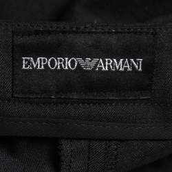 Pre Owned Emporio Armani Charcoal Grey Wool Tailored Trousers M