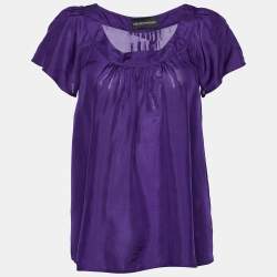 Pre Owned Emporio Armani Purple Silk Top S