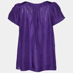 Pre Owned Emporio Armani Purple Silk Top S