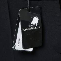 Pre Owned Emporio Armani Black Crepe Straight Fit Pants S