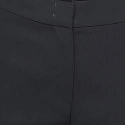 Pre Owned Emporio Armani Black Crepe Straight Fit Pants S