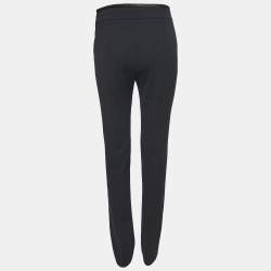 Pre Owned Emporio Armani Black Crepe Straight Fit Pants S