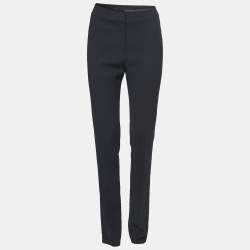 Pre Owned Emporio Armani Black Crepe Straight Fit Pants S