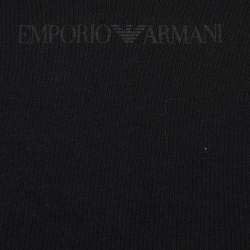 Pre Owned Emporio Armani Black Printed Cotton Knit T-Shirt S