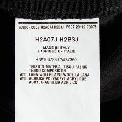 Pre Owned Emporio Armani Wool Knit Fitted Ruffle Hem Dress M