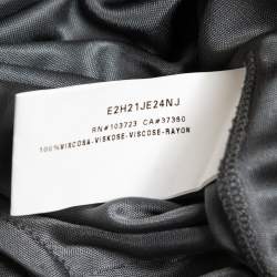 Pre Owned Emporio Armani Grey Jersey Pleat Detail Padded Shoulder Sleeveless Top M