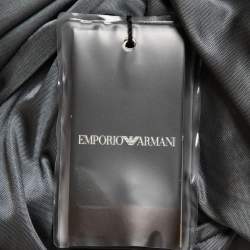 Pre Owned Emporio Armani Grey Jersey Pleat Detail Padded Shoulder Sleeveless Top M