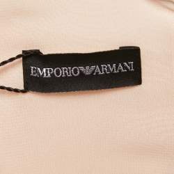 Pre Owned Emporio Armani Light Pink Crepe Draped Sleeveless Mini Dress M
