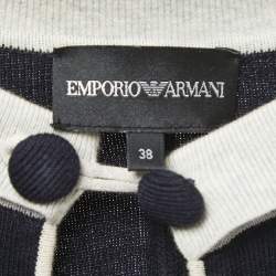 Pre Owned Emporio Armani Midnight Blue Knit Buttoned Jacket S