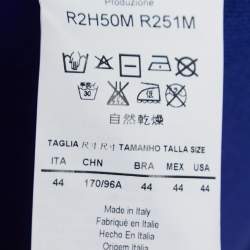 Pre Owned Emporio Armani Blue Knit One Shoulder Top M