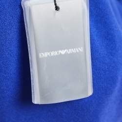 Pre Owned Emporio Armani Blue Knit One Shoulder Top M