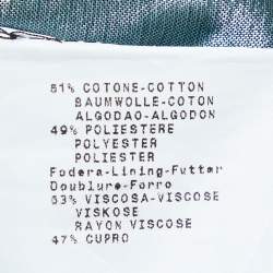 Pre Owned Emporio Armani Blue leaf Jacquard Mini Skirt S