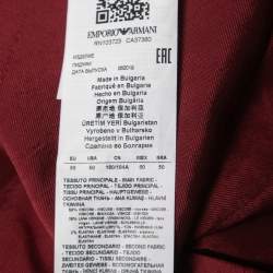 Pre Owned Emporio Armani Red Crepe Single Breasted Blazer XL