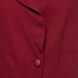 Pre Owned Emporio Armani Red Crepe Single Breasted Blazer XL