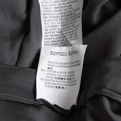 Pre Owned Emporio Armani Grey Knit Front Pleat Wide Leg Trousers S