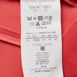 Pre Owned Emporio Armani Pink Knit Short Sleeve Shift Dress M