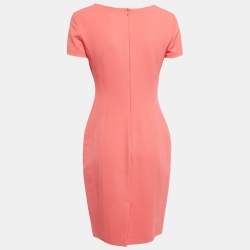 Pre Owned Emporio Armani Pink Knit Short Sleeve Shift Dress M