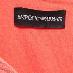 Pre Owned Emporio Armani Pink Knit Short Sleeve Shift Dress M