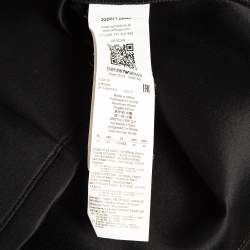 Pre Owned Emporio Armani Black Neoprene Logo Embellished Sweatshirt M