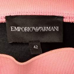 Pre Owned Emporio Armani Black Neoprene Logo Embellished Sweatshirt M