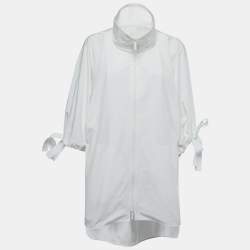 Pre Owned Emporio Armani White Synthetic Oversized Jacket M