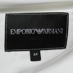 Pre Owned Emporio Armani White Synthetic Oversized Jacket M