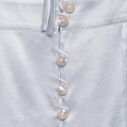 Pre Owned Emporio Armani Grey Silk Satin Tank Top M