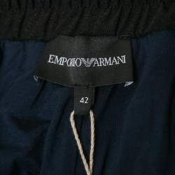 Pre Owned Emporio Armani Blue Sequined Drawstring Shorts M
