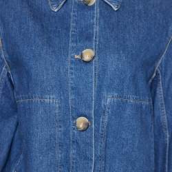 Pre Owned Emporio Armani Blue Denim Button Front Jacket S