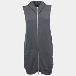 Emporio Armani Grey Knit Zip Front Hooded Cardigan 3XL