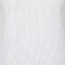 Pre Owned Emporio Armani Light Blue Patterned Jersey Knit Top M