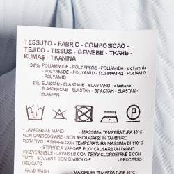 Pre Owned Emporio Armani Light Blue Patterned Jersey Knit Top M