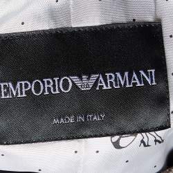 Pre Owned Emporio Armani Copper Brown Cotton Blend Asymmetric Cropped Blazer M