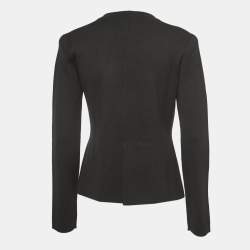 Pre Owned Emporio Armani Black Wool Double Breasted Sweater M