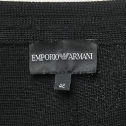 Pre Owned Emporio Armani Black Wool Double Breasted Sweater M