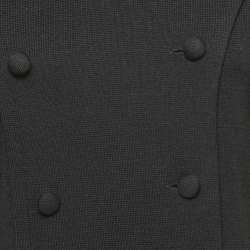 Pre Owned Emporio Armani Black Wool Double Breasted Sweater M