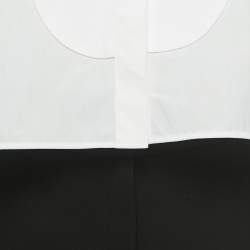 Pre Owned Emporio Armani White/Black Cotton & Crepe Pant Shirt Set M
