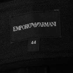 Pre Owned Emporio Armani White/Black Cotton & Crepe Pant Shirt Set M