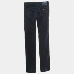 Emporio Armani Navy Blue Velvet Jeans S Waist 26"
