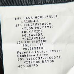 Pre Owned Emporio Armani Purple & Grey Synthetic Wool Detail Zip Front Jacket M