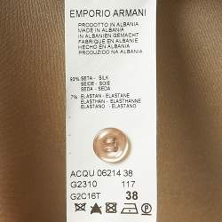 Pre Owned Emporio Armani Beige Satin Button Front Full Sleeve Shirt S