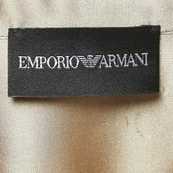 Pre Owned Emporio Armani Beige Satin Button Front Full Sleeve Shirt S