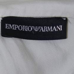 Pre Owned Emporio Armani White Silk-Blend Top S