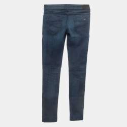 Pre Owned Emporio Armani Dark Blue Pocket Detailed Dakota Jeans M Waist 28"