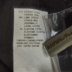 Pre Owned Emporio Armani Black Wool Blend Belted Crop Blazer S