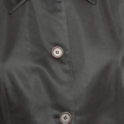 Pre Owned Emporio Armani Black Crepe Buttoned Jacket S