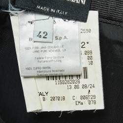 Pre Owned Emporio Armani Black Wool Pencil Skirt M